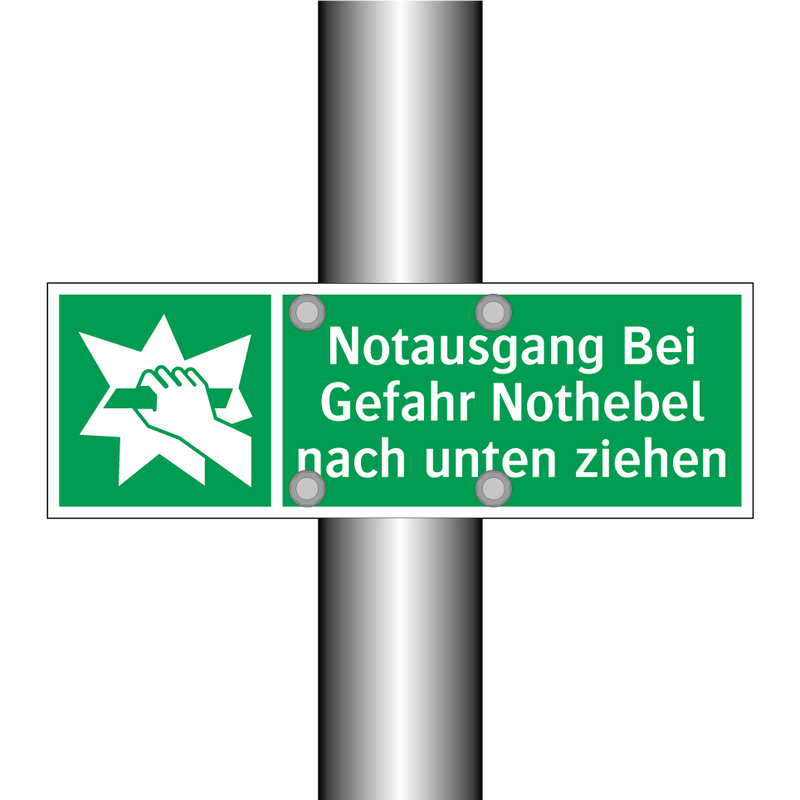 Notausgang Bei Gefahr Nothebel nach unten ziehen