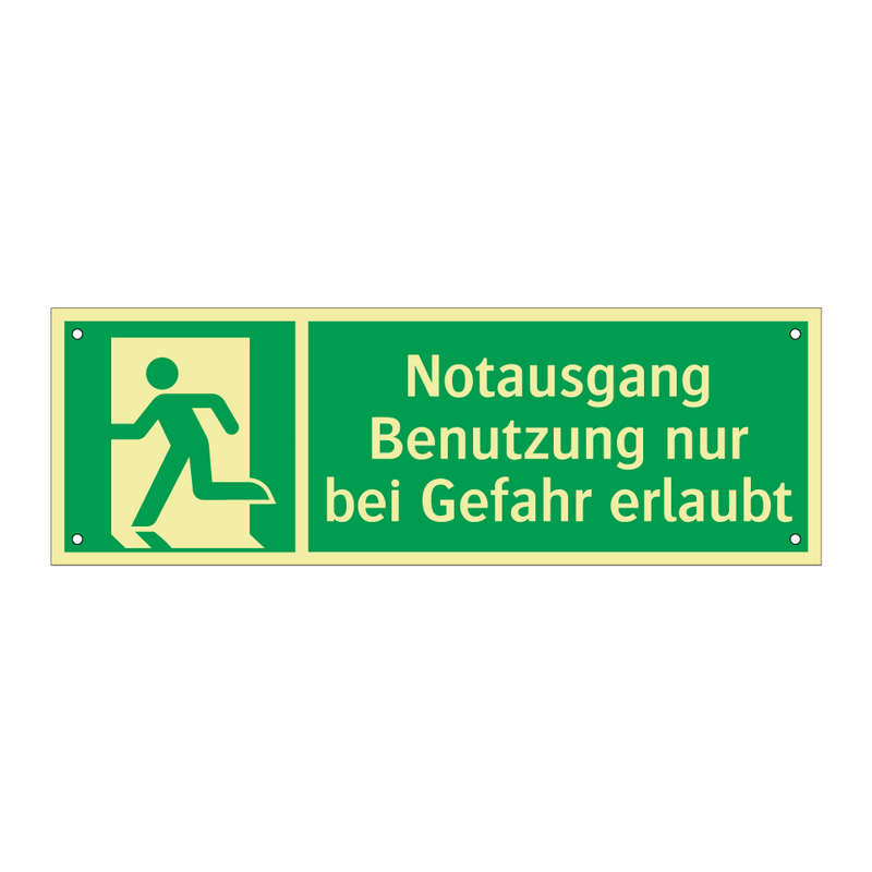 Notausgang Benutzung nur bei Gefahr erlaubt