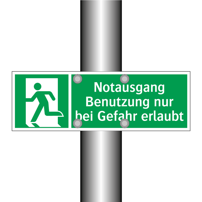 Notausgang Benutzung nur bei Gefahr erlaubt