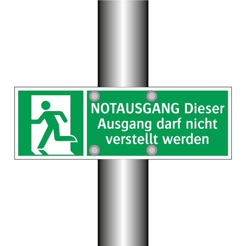 NOTAUSGANG Dieser Ausgang darf nicht verstellt werden