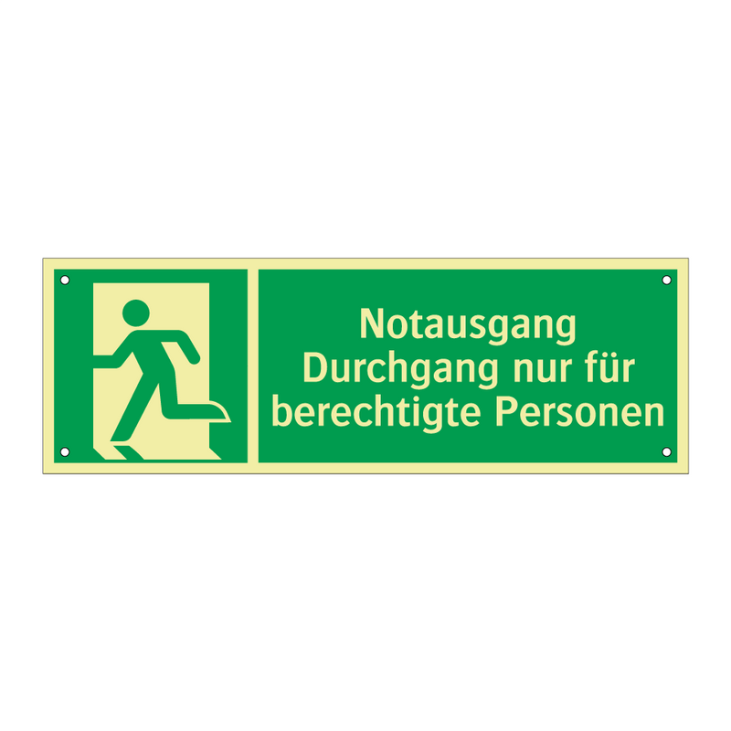 Notausgang Durchgang nur für berechtigte Personen