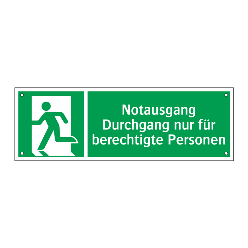 Notausgang Durchgang nur für berechtigte Personen