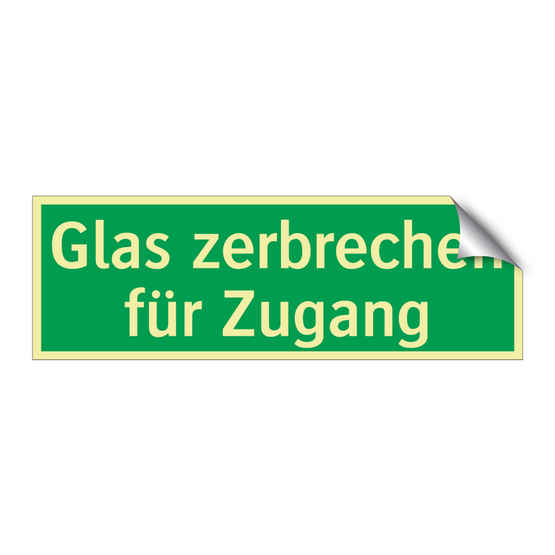 Glas zerbrechen für Zugang