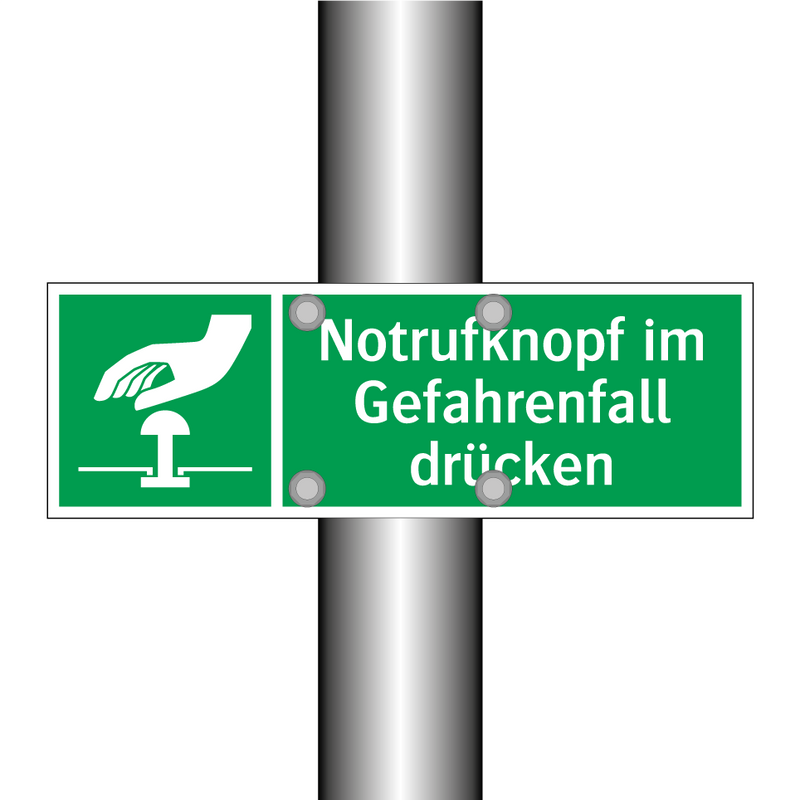 Notrufknopf im Gefahrenfall drücken