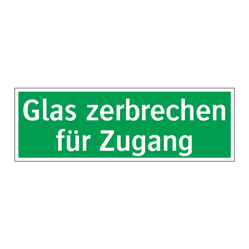 Glas zerbrechen für Zugang