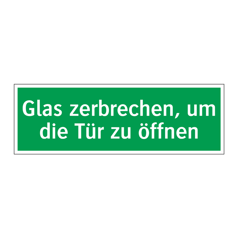 Glas zerbrechen, um die Tür zu öffnen