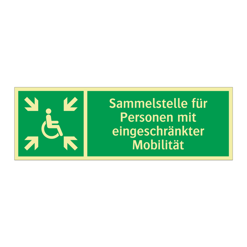 Sammelstelle für Personen mit eingeschränkter Mobilität