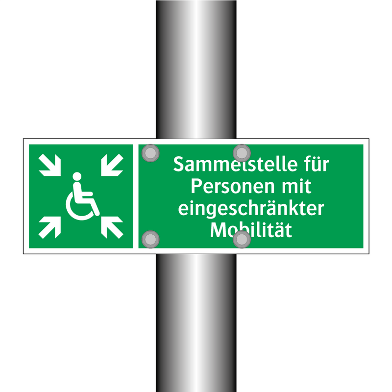 Sammelstelle für Personen mit eingeschränkter Mobilität