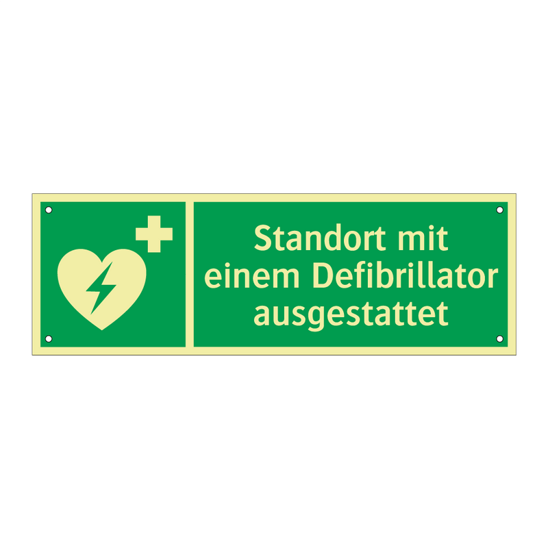 Standort mit einem Defibrillator ausgestattet