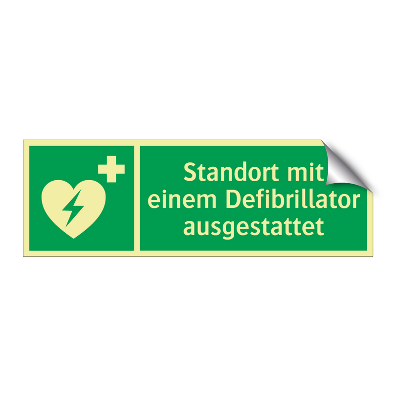 Standort mit einem Defibrillator ausgestattet