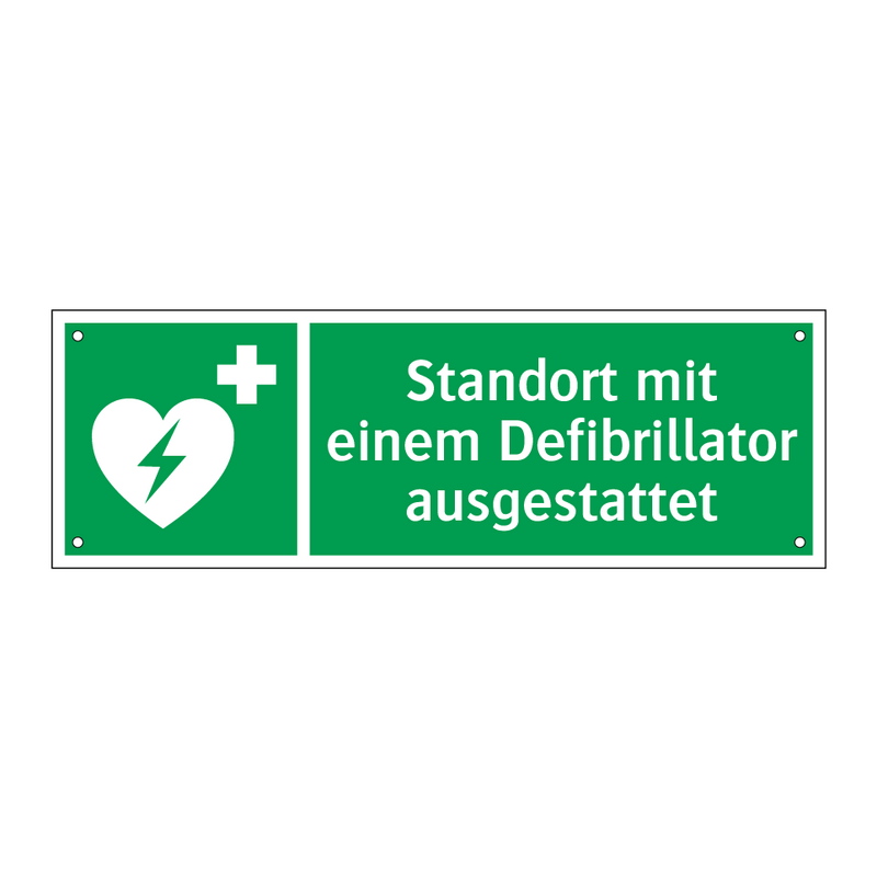 Standort mit einem Defibrillator ausgestattet