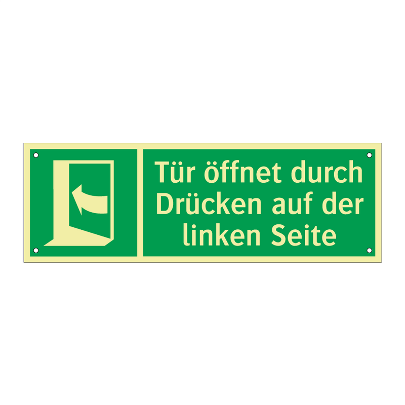 Tür öffnet durch Drücken auf der linken Seite