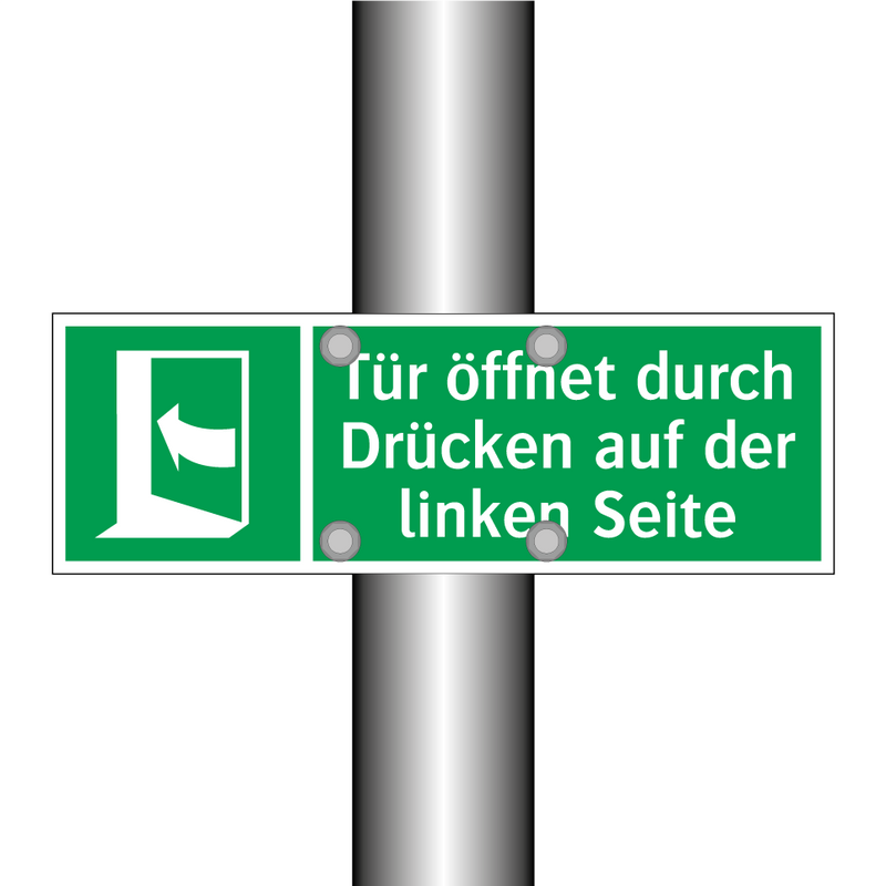 Tür öffnet durch Drücken auf der linken Seite