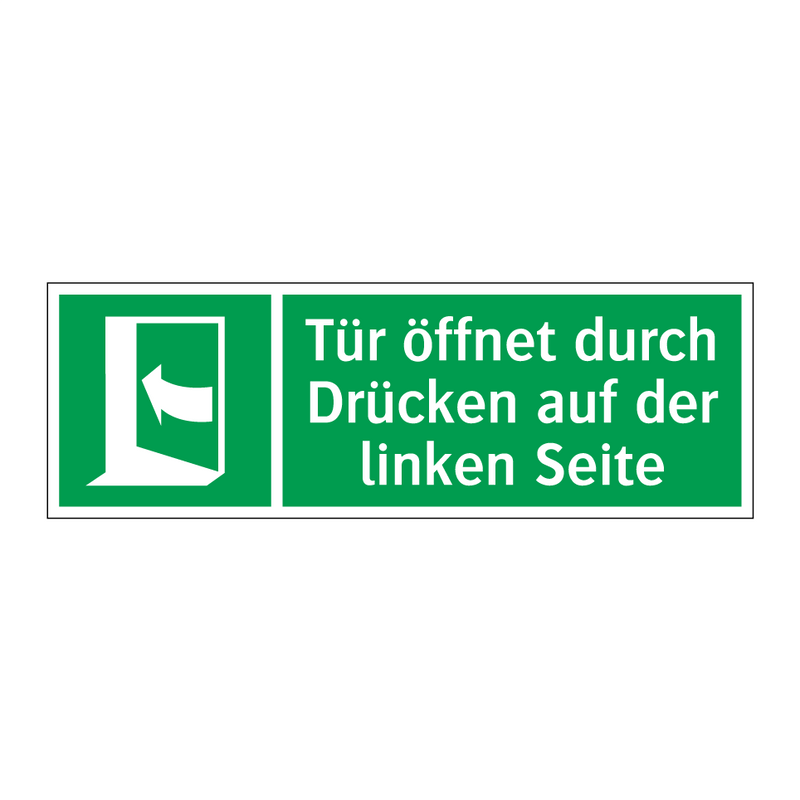 Tür öffnet durch Drücken auf der linken Seite