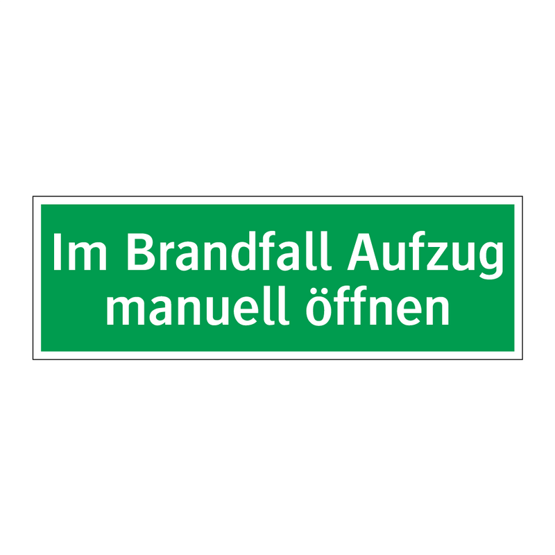 Im Brandfall Aufzug manuell öffnen