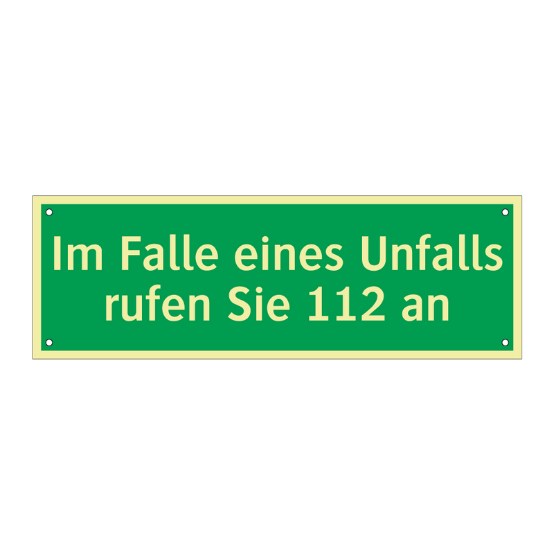 Im Falle eines Unfalls rufen Sie 112 an