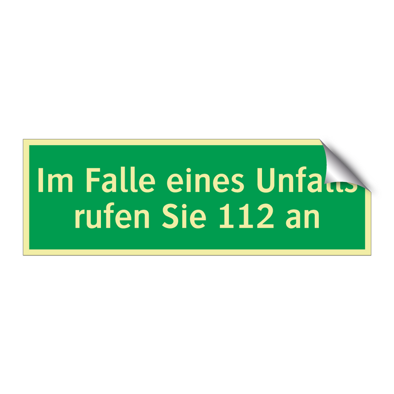 Im Falle eines Unfalls rufen Sie 112 an