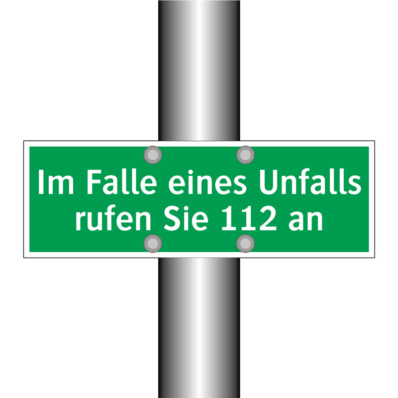 Im Falle eines Unfalls rufen Sie 112 an