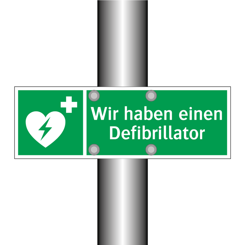 Wir haben einen Defibrillator