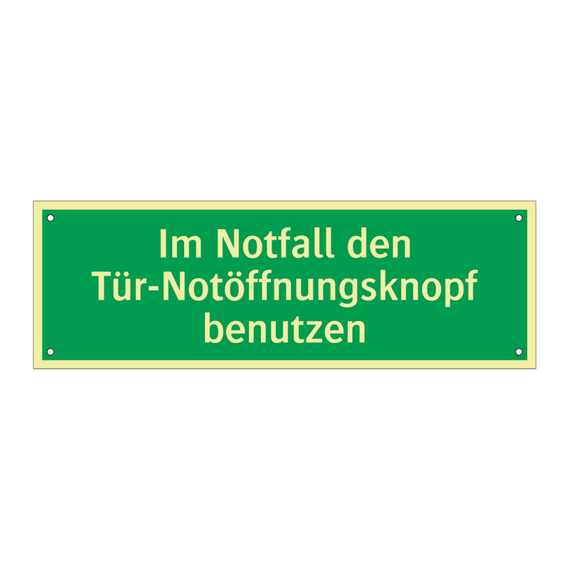 Im Notfall den Tür-Notöffnungsknopf benutzen