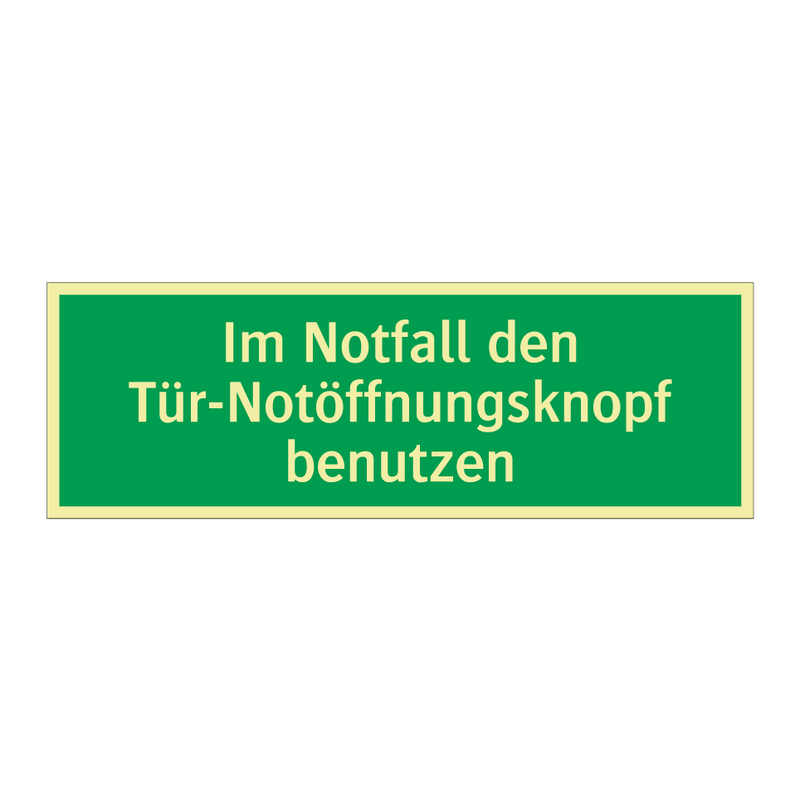 Im Notfall den Tür-Notöffnungsknopf benutzen