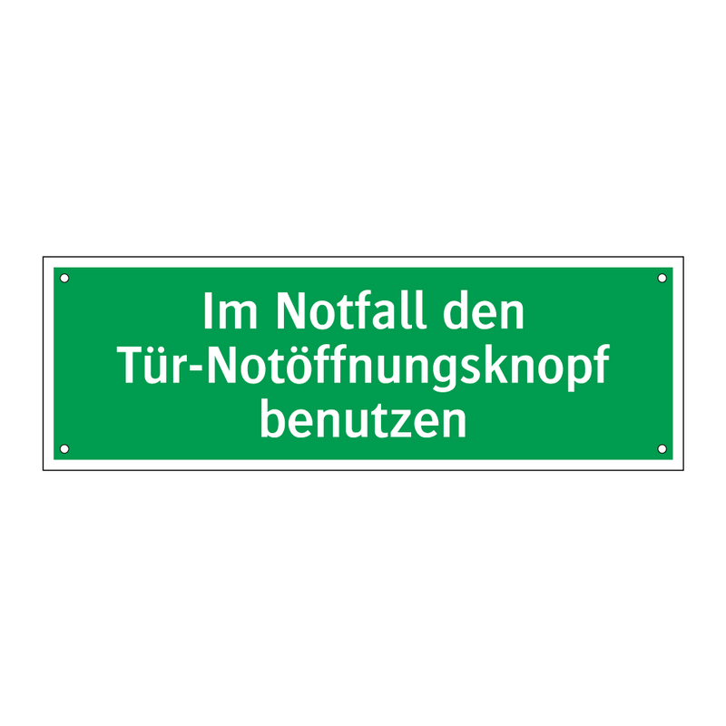 Im Notfall den Tür-Notöffnungsknopf benutzen