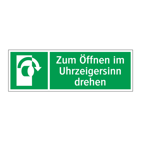 Zum Öffnen im Uhrzeigersinn drehen