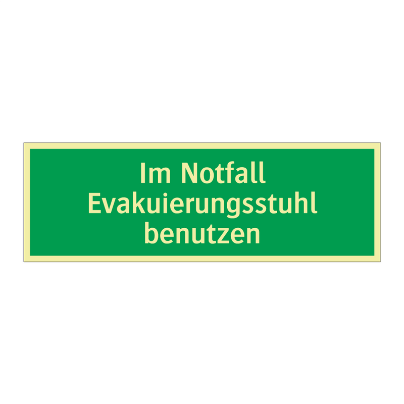 Im Notfall Evakuierungsstuhl benutzen