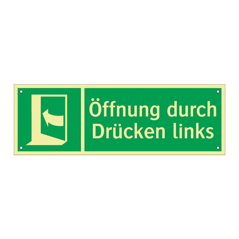 Öffnung durch Drücken links