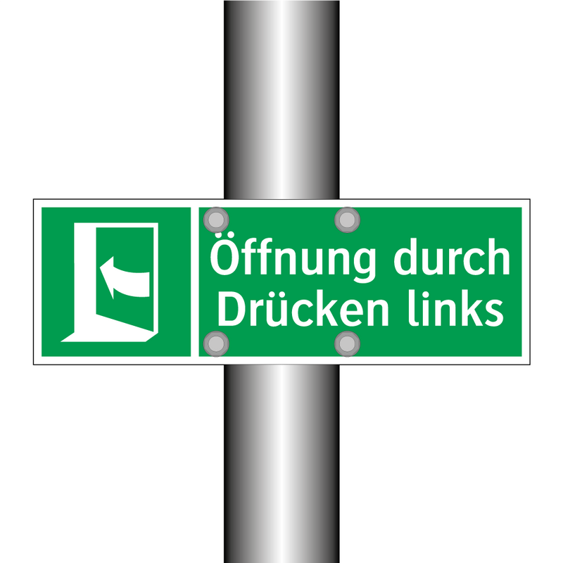 Öffnung durch Drücken links