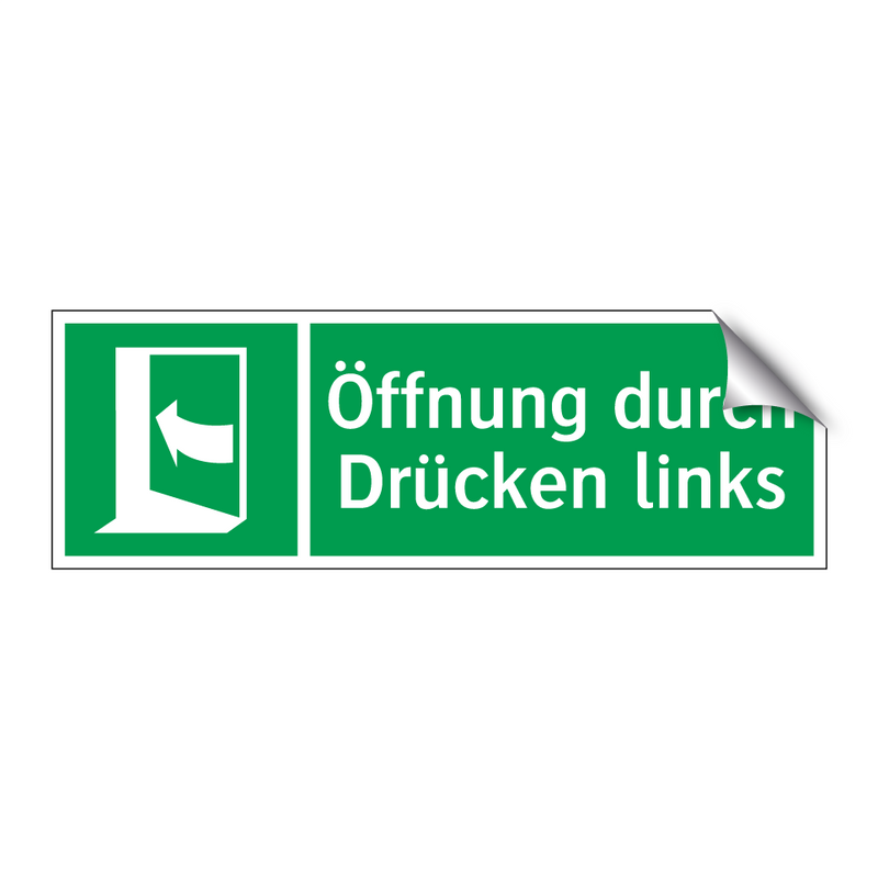 Öffnung durch Drücken links