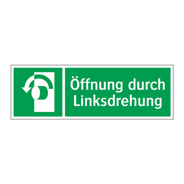 Öffnung durch Linksdrehung