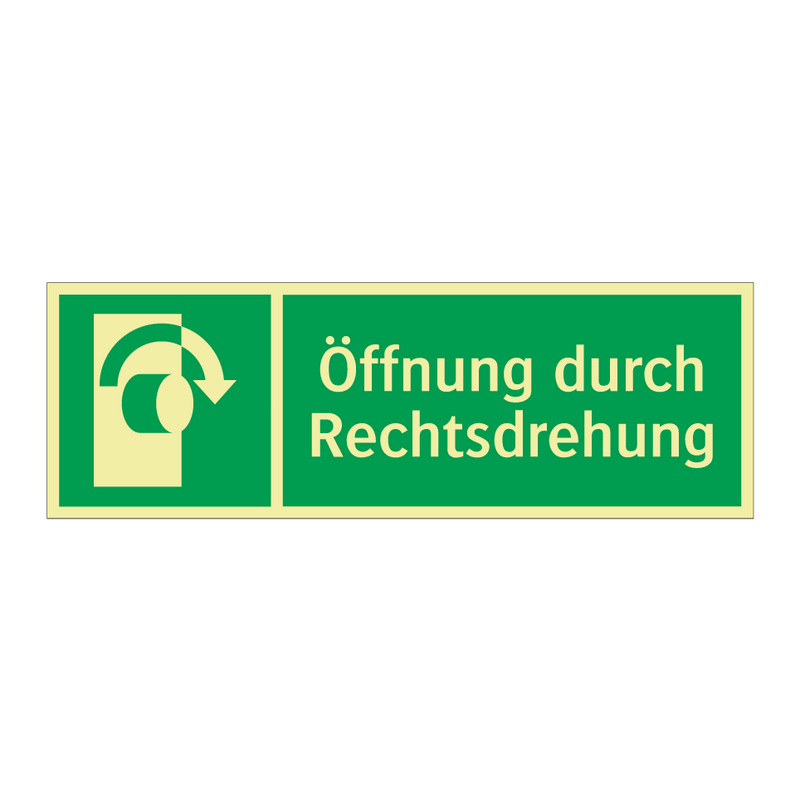 Öffnung durch Rechtsdrehung