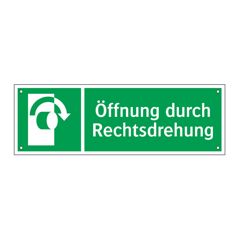 Öffnung durch Rechtsdrehung