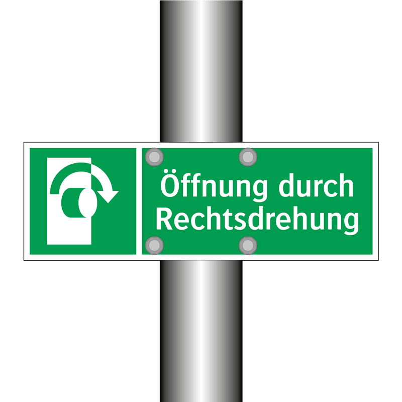 Öffnung durch Rechtsdrehung