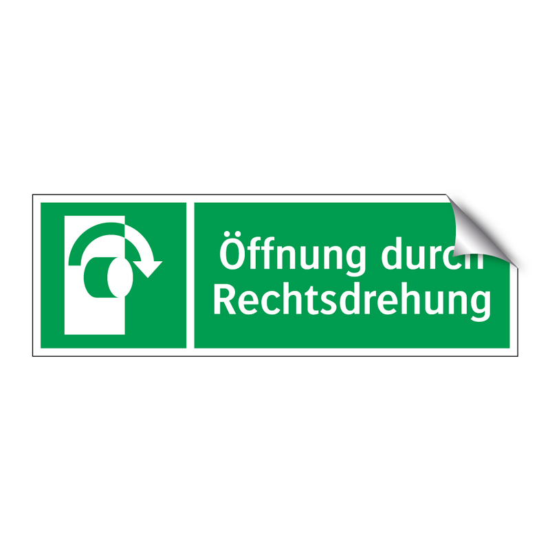 Öffnung durch Rechtsdrehung