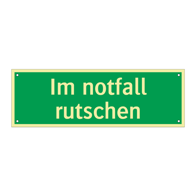 Im notfall rutschen