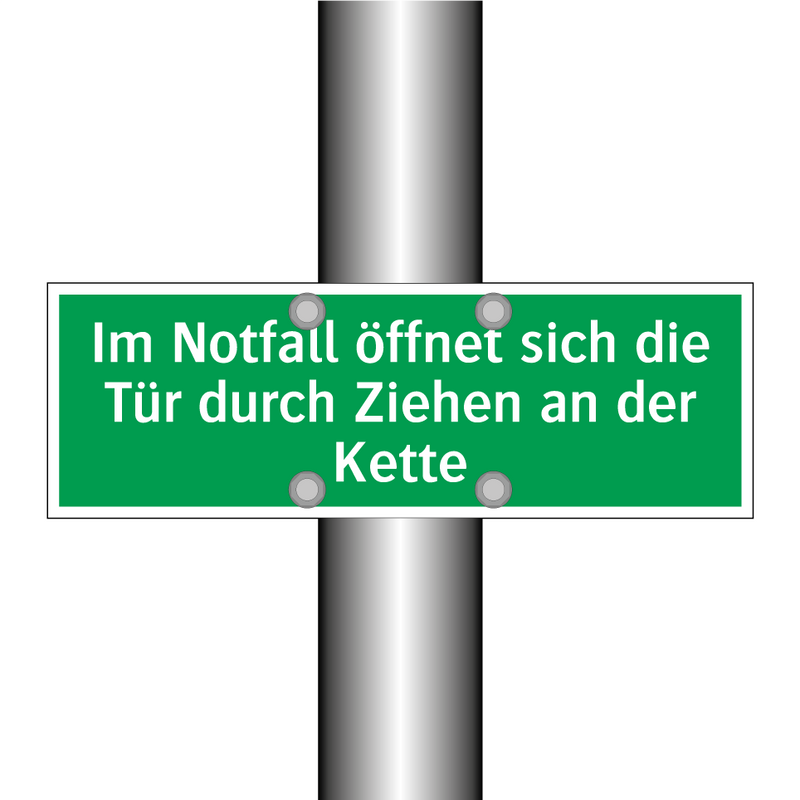 Im Notfall öffnet sich die Tür durch Ziehen an der Kette