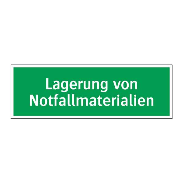 Lagerung von Notfallmaterialien