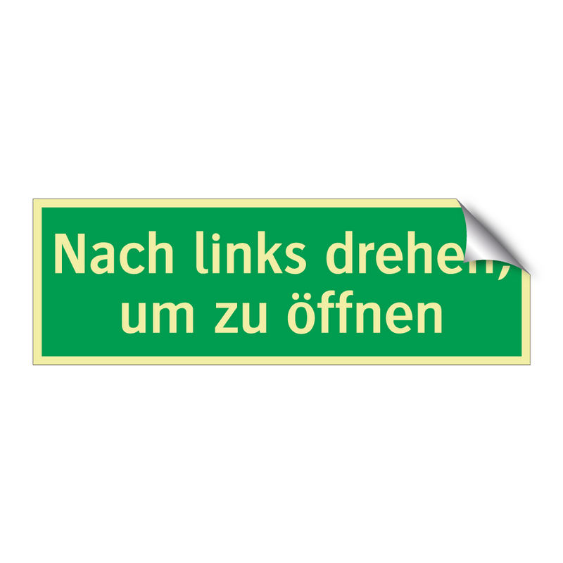 Nach links drehen, um zu öffnen