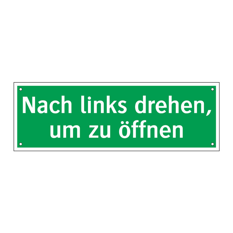 Nach links drehen, um zu öffnen