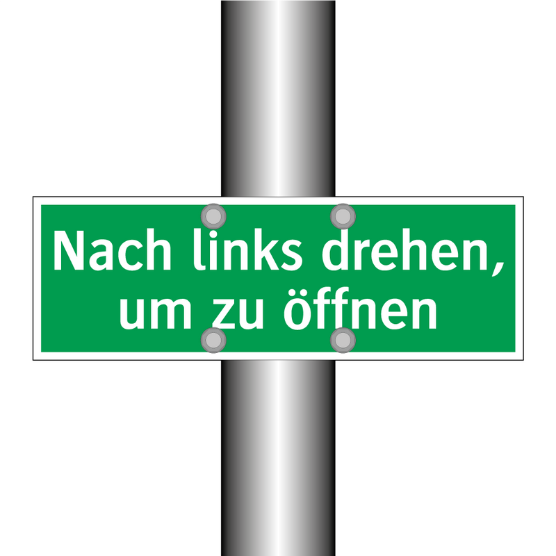 Nach links drehen, um zu öffnen