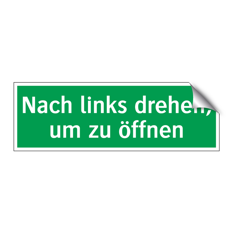 Nach links drehen, um zu öffnen