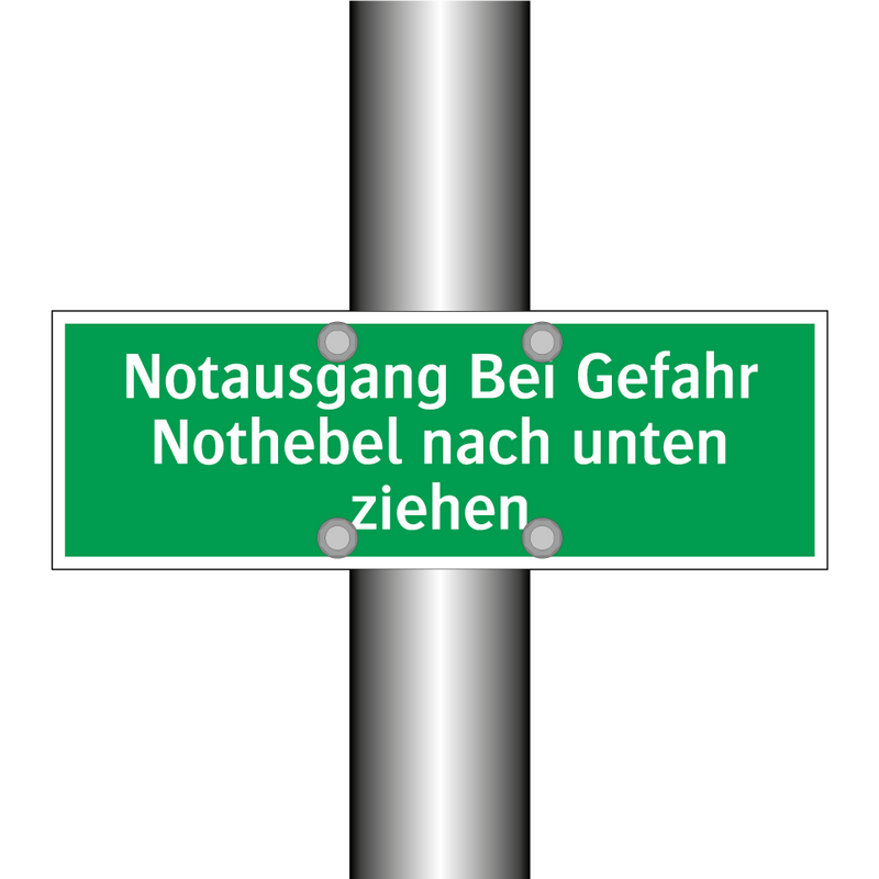 Notausgang Bei Gefahr Nothebel nach unten ziehen