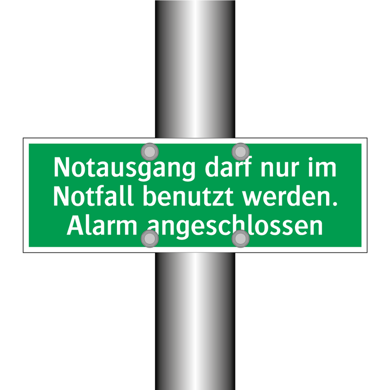 Notausgang darf nur im Notfall benutzt werden. Alarm angeschlossen