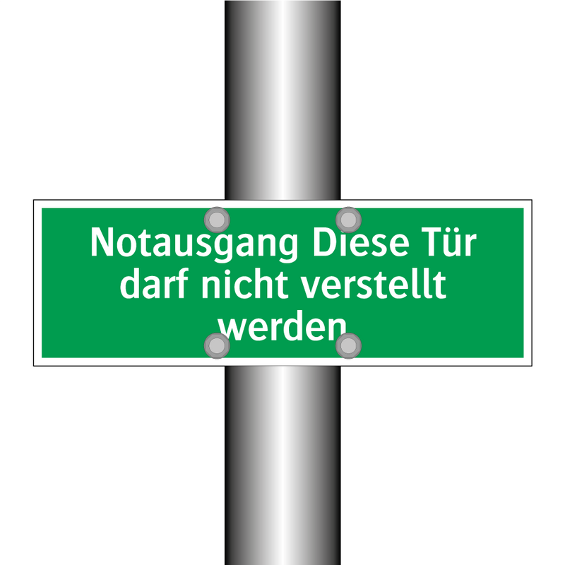 Notausgang Diese Tür darf nicht verstellt werden