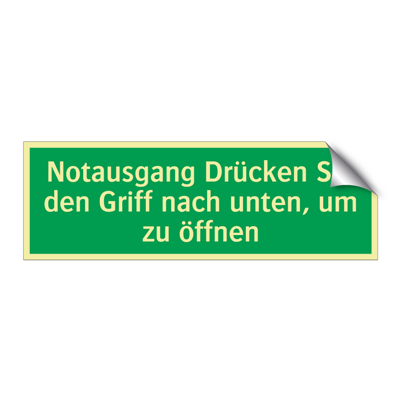 Notausgang Drücken Sie den Griff nach unten, um zu öffnen