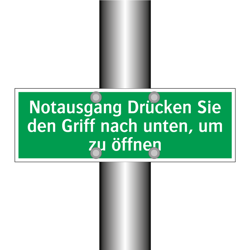 Notausgang Drücken Sie den Griff nach unten, um zu öffnen