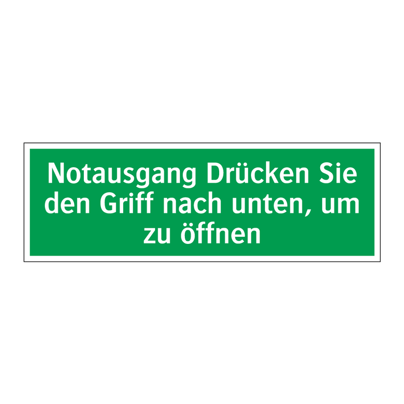 Notausgang Drücken Sie den Griff nach unten, um zu öffnen