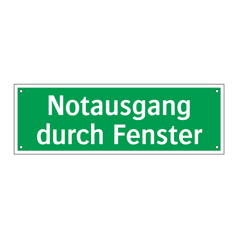 Notausgang durch Fenster